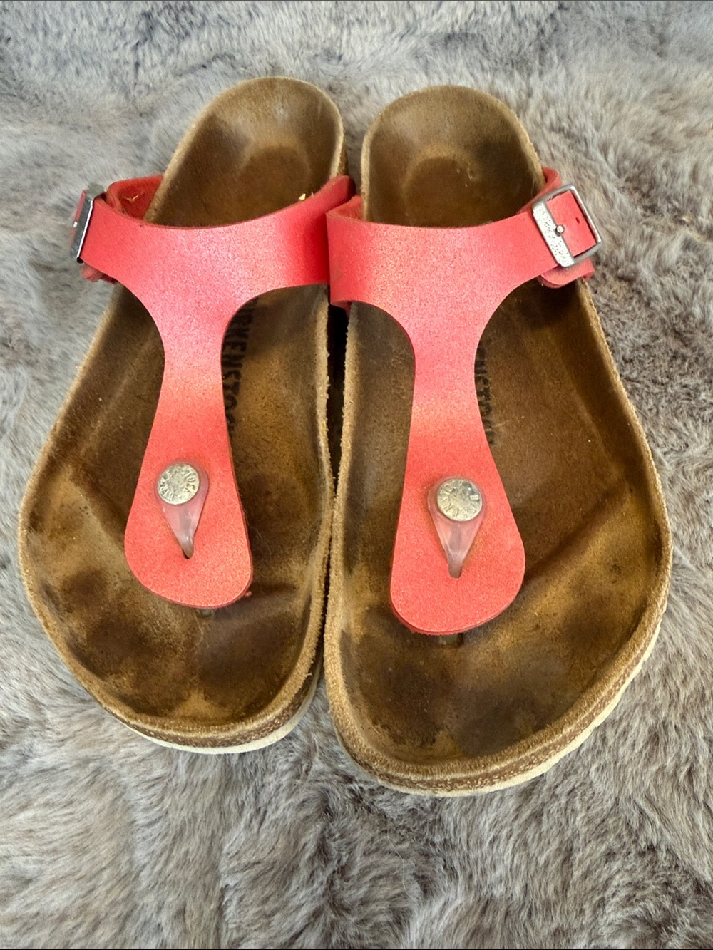 Birkenstock Red Thong Sandals